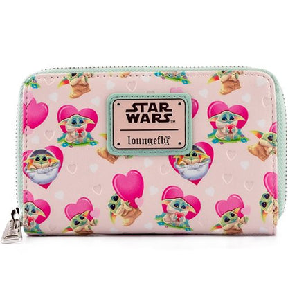 Star Wars: The Mandalorian Grogu Valentines Zip-Around Wallet