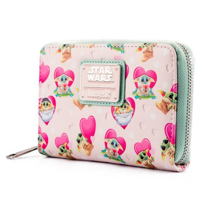 Star Wars: The Mandalorian Grogu Valentines Zip-Around Wallet
