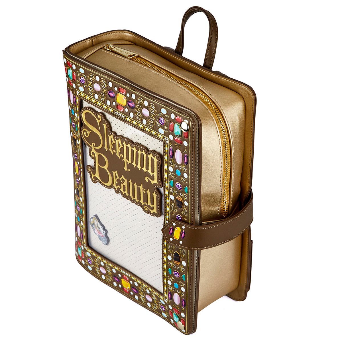 Sleeping Beauty Story Book Pin Collector Backpack