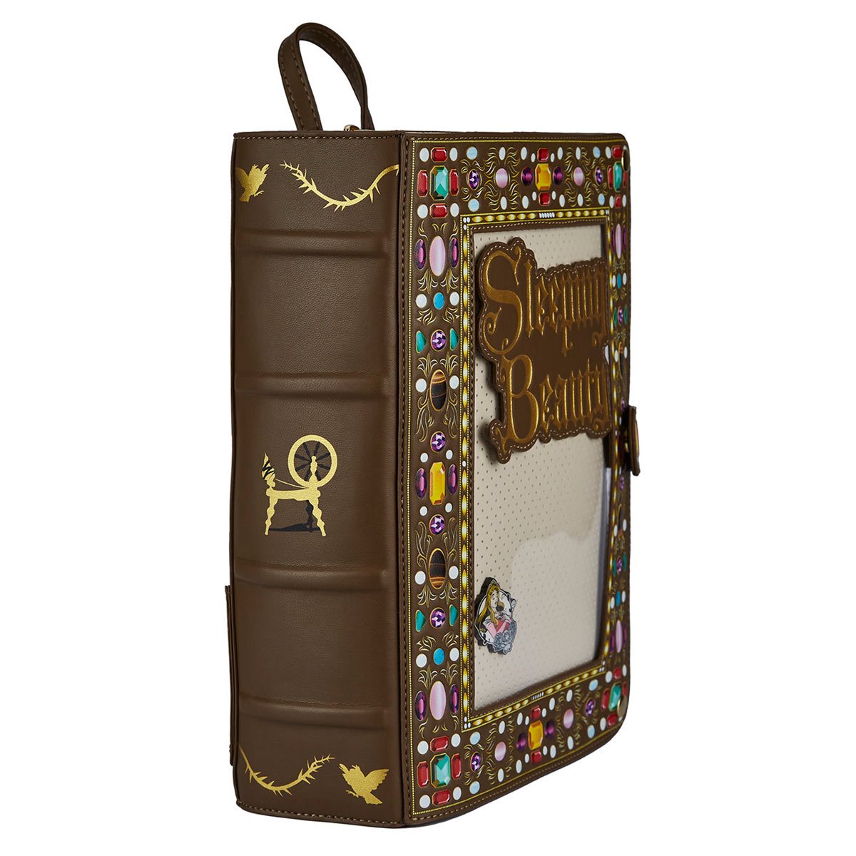 Sleeping Beauty Story Book Pin Collector Backpack
